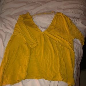 yellow flowy top